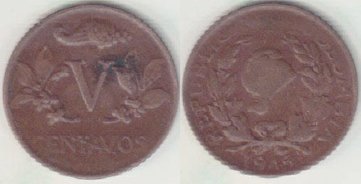 1945 Colombia 5 Centavos A008273